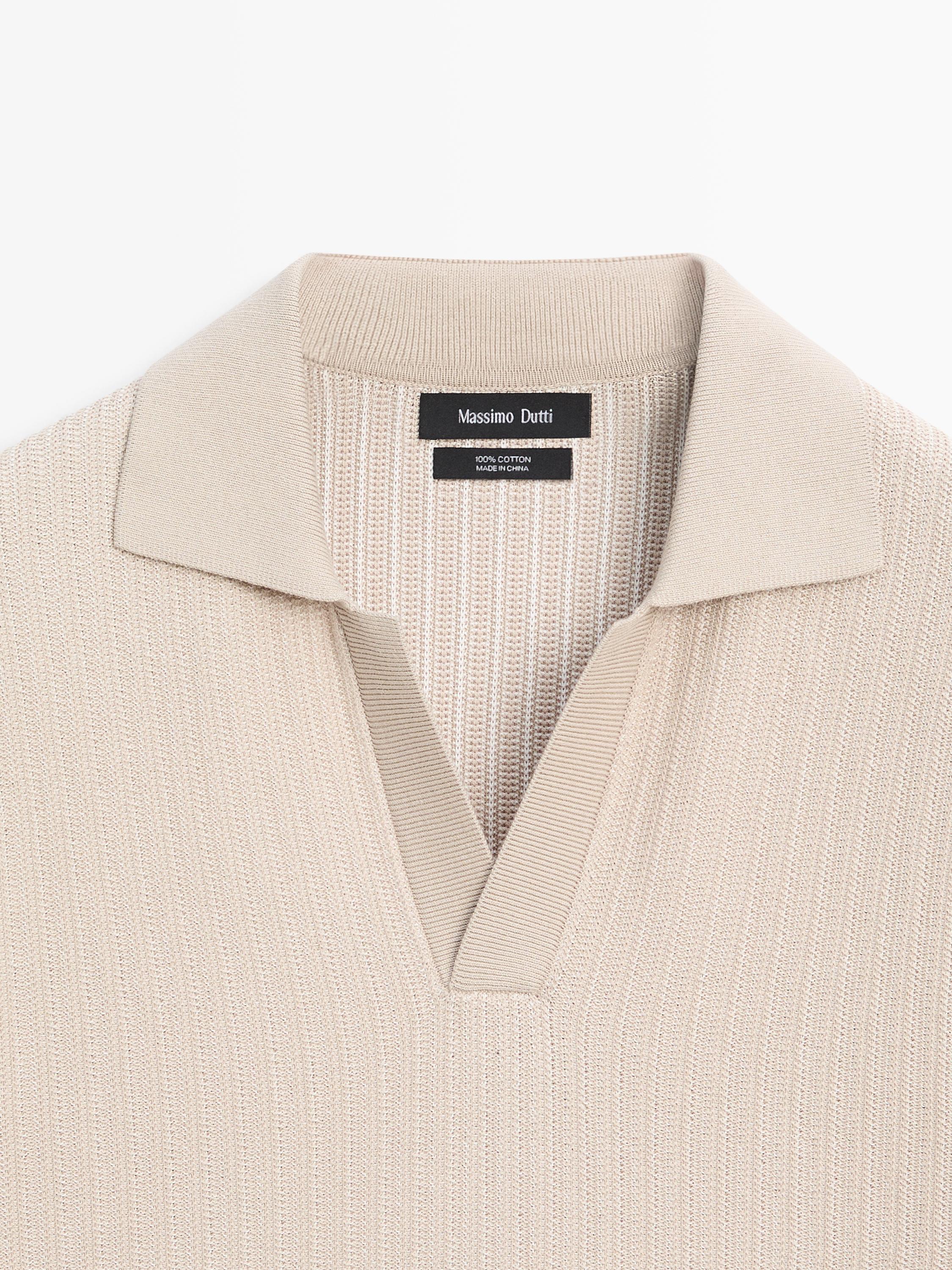 Pull polo en maille jacquard